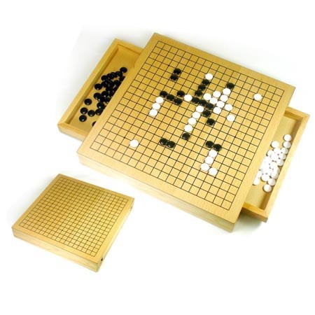 收納式 圍棋 (高級木頭製附抽屜輕鬆收納居家外出旅遊組)